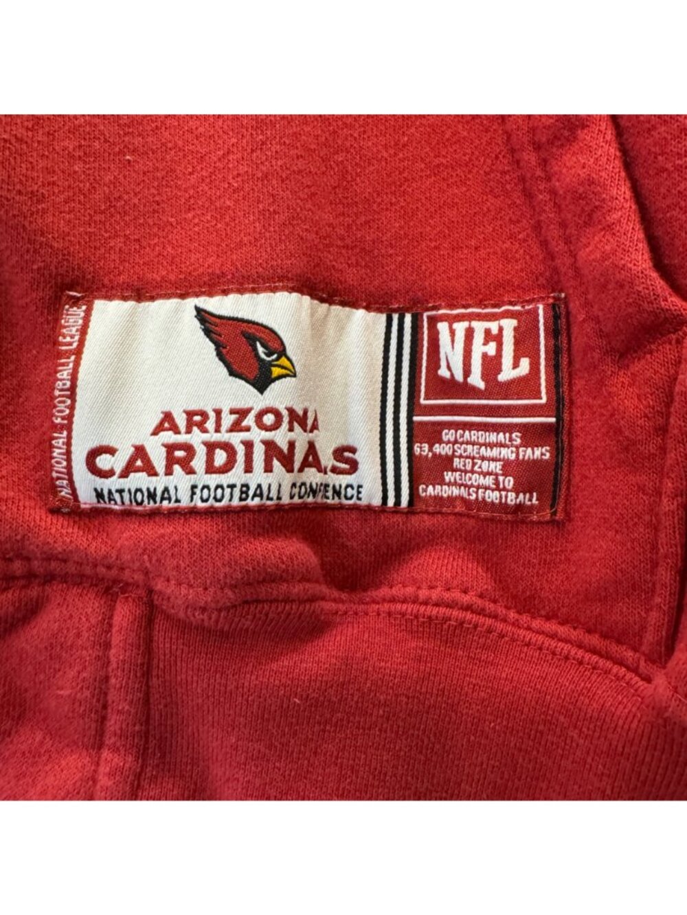 NFL Team Apparel Arizona Cardinals Men's XL Full Zip Hoodie - Picture 4 of 10